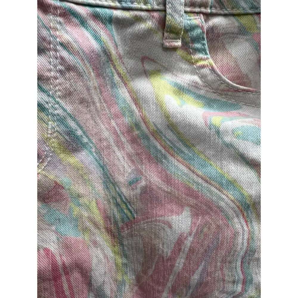 The Children's Place pastel marble tie-dye print shortalls pink girls sz 12